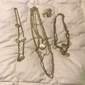 Women’s Gold-tone Necklaces and broach set